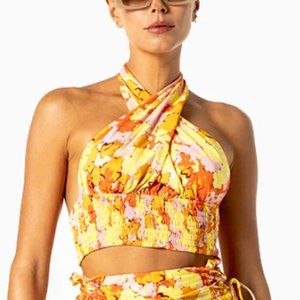 Le Salty - Freya Halter Top, Size S, 100% Rayon Crepe